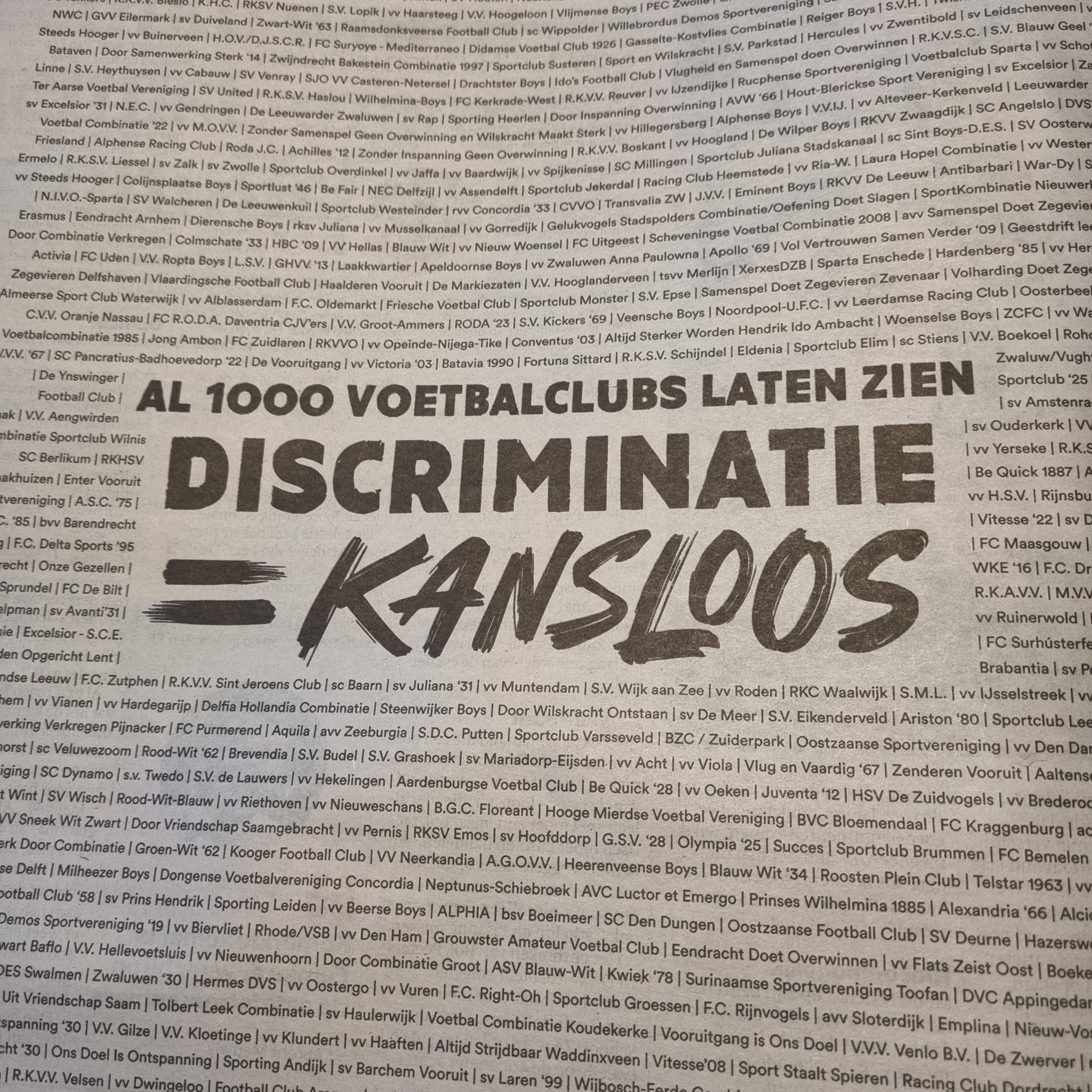 Discriminatie = KANSLOOS!