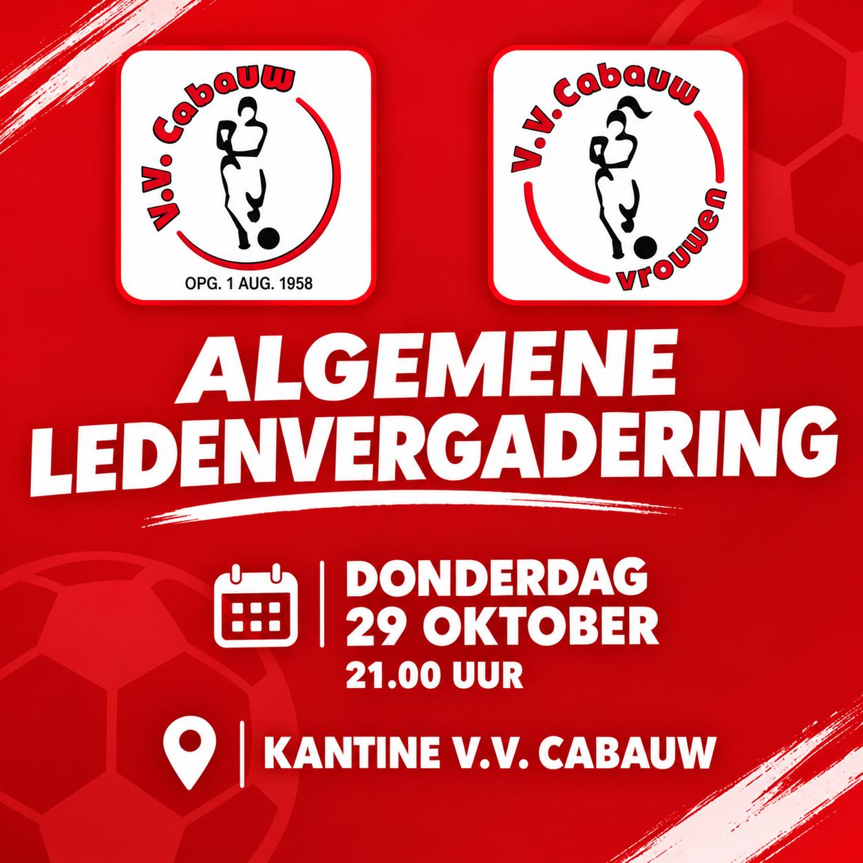 29 oktober Algemene Ledenvergadering