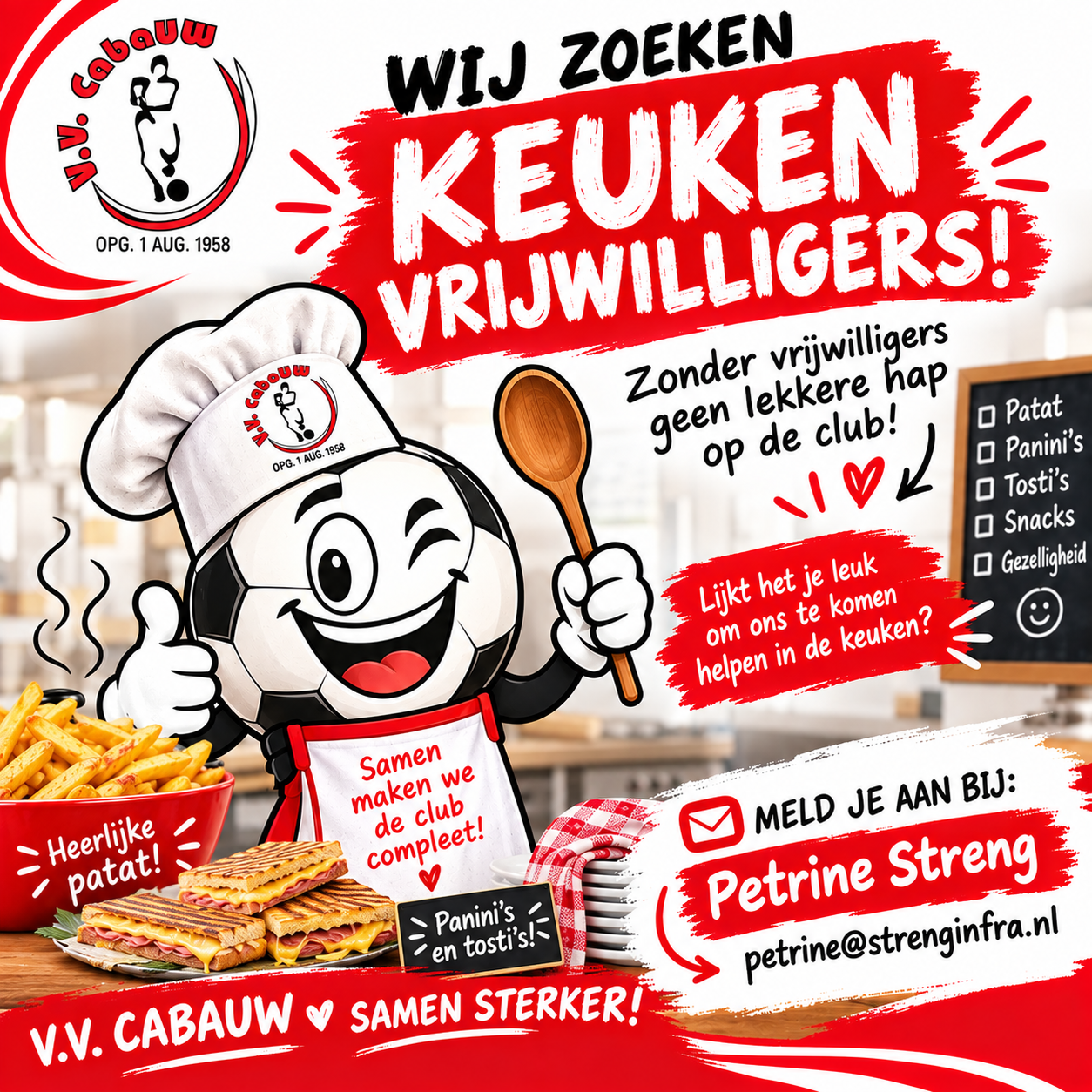 HELP! De keuken zoekt versterking!